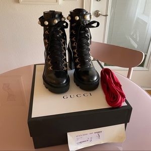 Gucci Leather Ankle Boots Sz 38